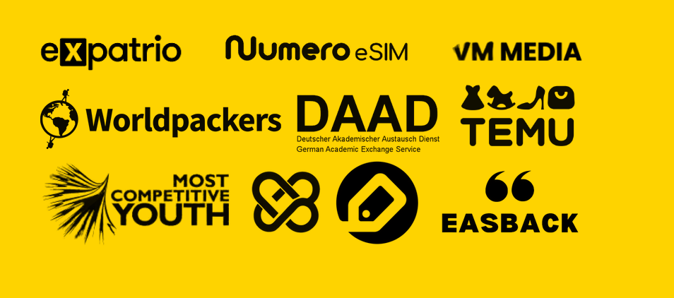expatrio, Numero eSIM, VM Media, Worldpackers, DAAD, Most Competitive Youth — brands that trust Awni Trip